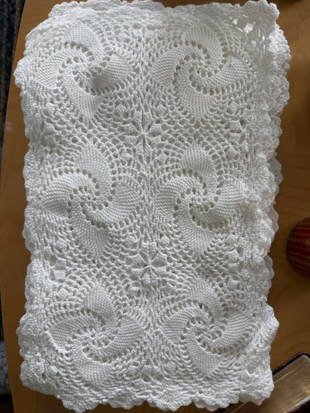Handmade White Crochet Placemats for Twelve